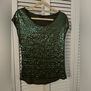 Willi Smith deep green, sequin top. Sz. Small